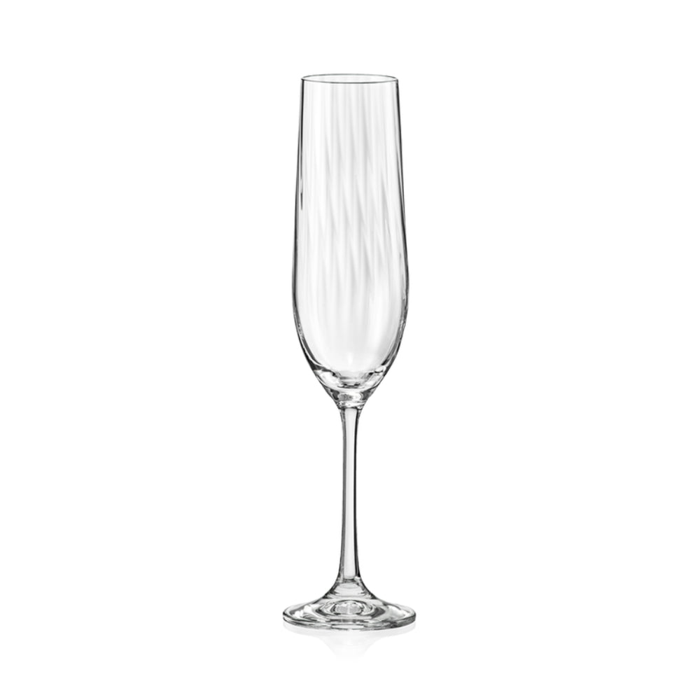 Juego de copas de cristal Bohemia para champagne - 6 unidades