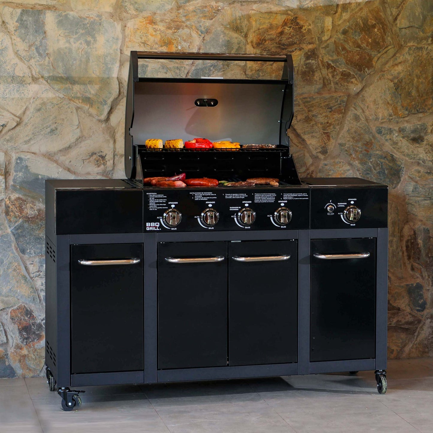 Parrilla Buffalo Black De 4 Quemadores BBQ401GCQLMBLACK + Funda Incluida BBQ Grill3#Negro