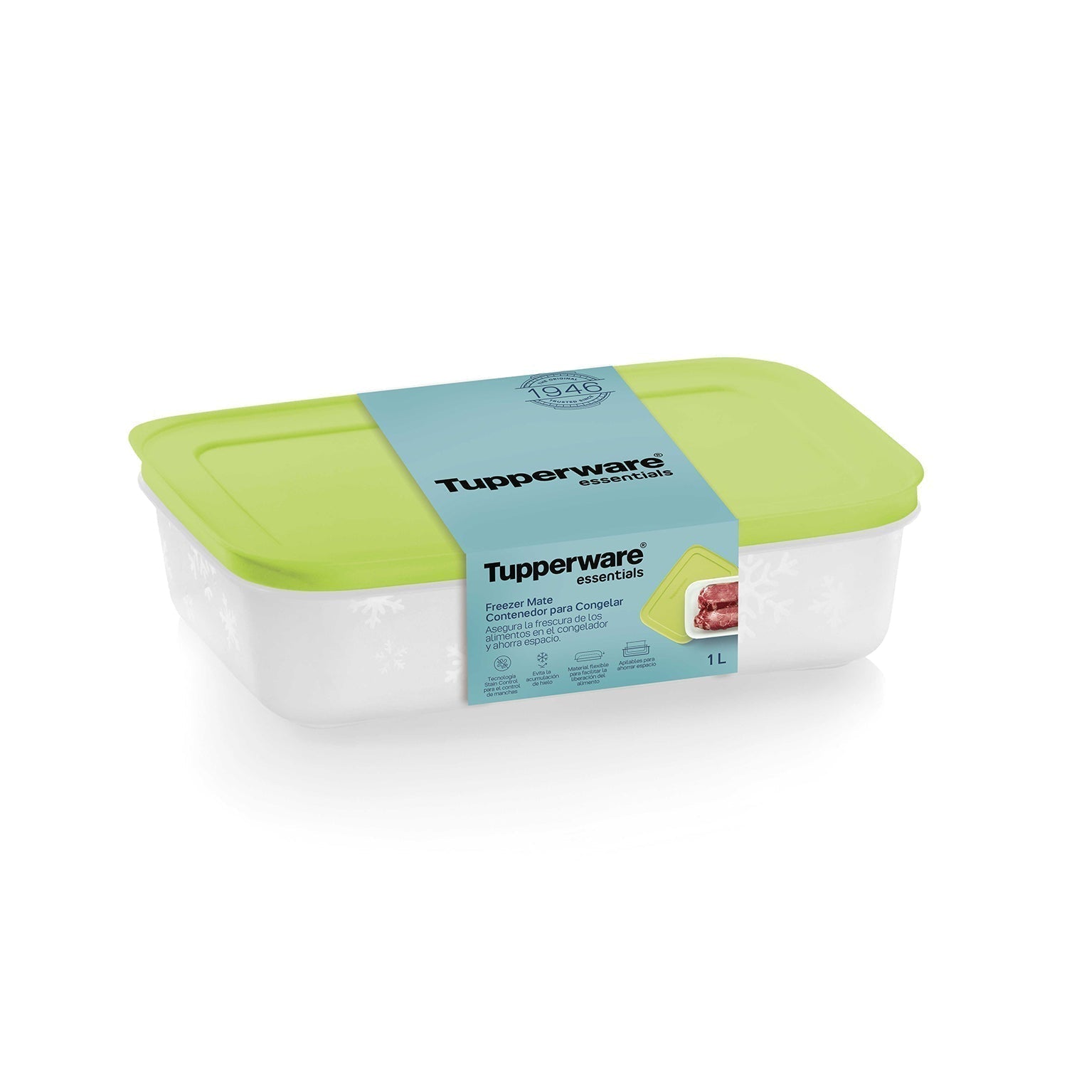 Contenedor para Congelador/Freezer 1 Lt3#Verde