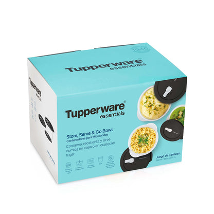 Set 3 Contenedores Microondas Tupperware7#Negro