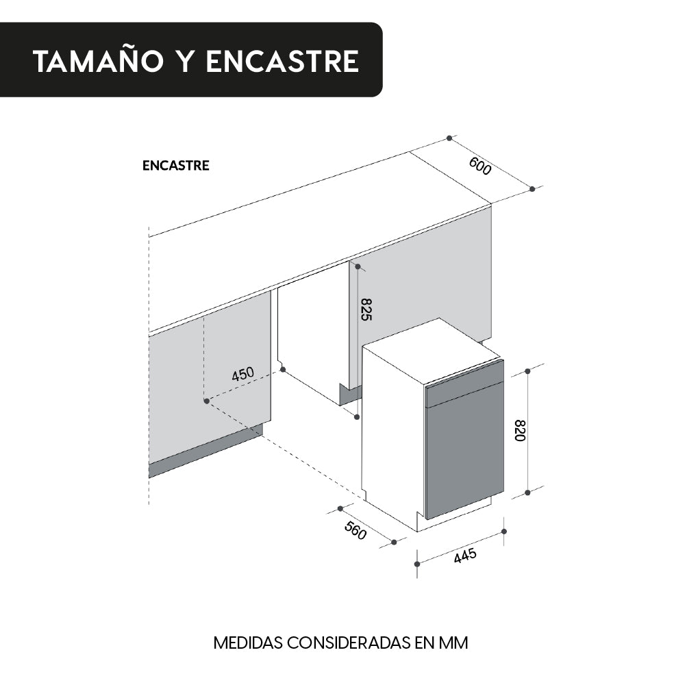 Lavavajillas Free IT 10 Cubiertos Integrado 45 cm FDV