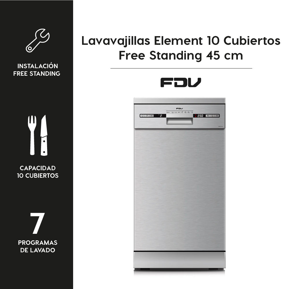 Lavavajillas Element 10 Cubiertos Free Standing  45 cm FDV