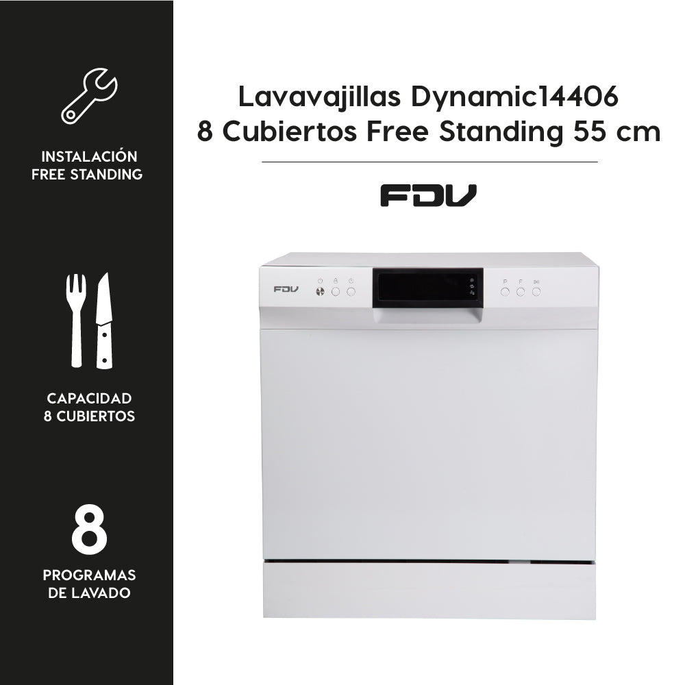 Lavavajillas Dynamic 8 Cubiertos Libre Instalación FDV