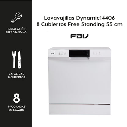 Lavavajillas Dynamic 8 Cubiertos Libre Instalación FDV