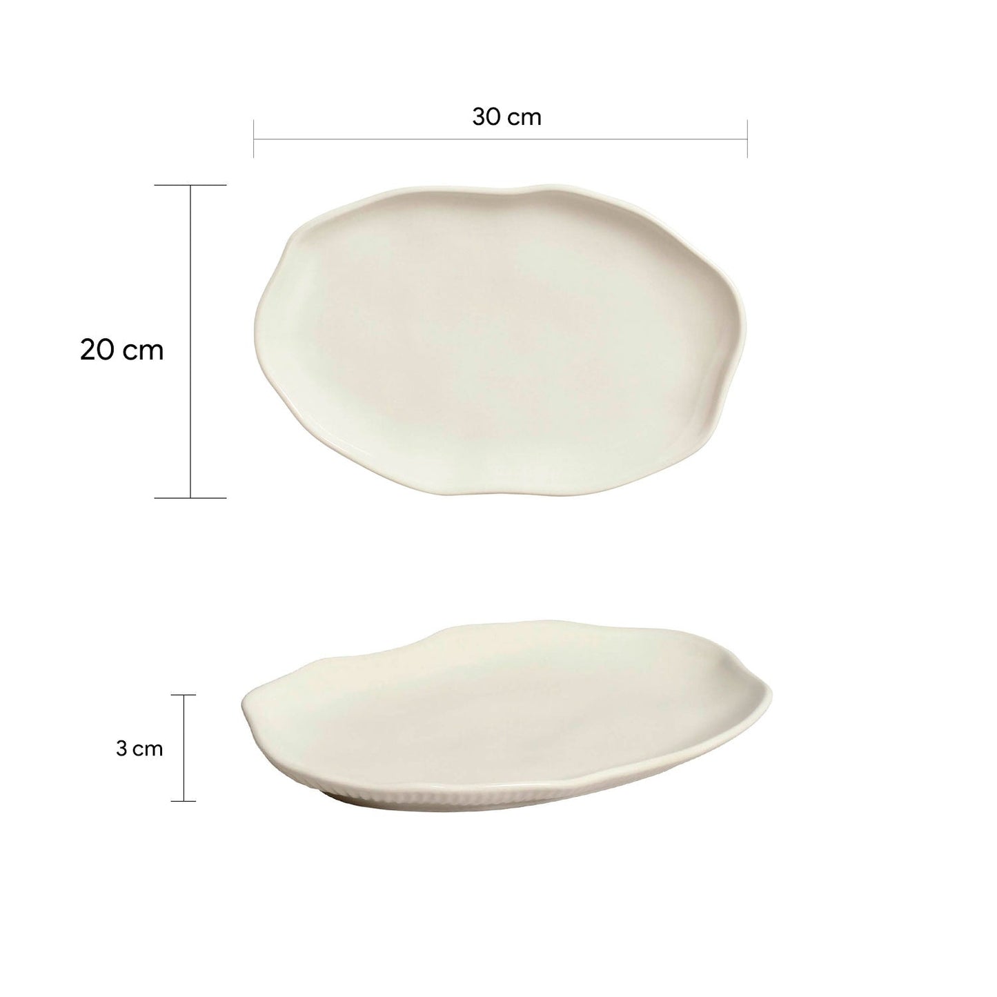 Set 4 Platos Ovalado Raso M Aires Deco Home15#Blanco