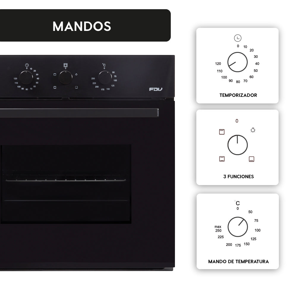 Horno Empotrado Design Black 57 Lts FDV