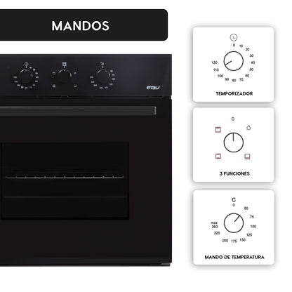 Horno Empotrado Design Black 57 Lts FDV