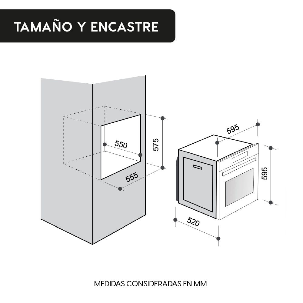 Horno Empotrado Design Black 57 Lts FDV