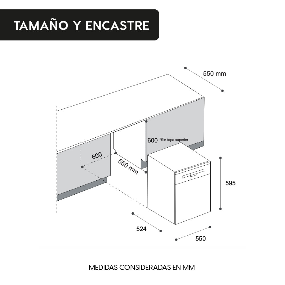 Lavavajillas Dynamic Silver 8 Cubiertos Libre instalación 55 cm FDV