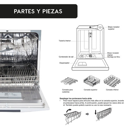 Lavavajillas Dynamic Silver 8 Cubiertos Libre instalación 55 cm FDV