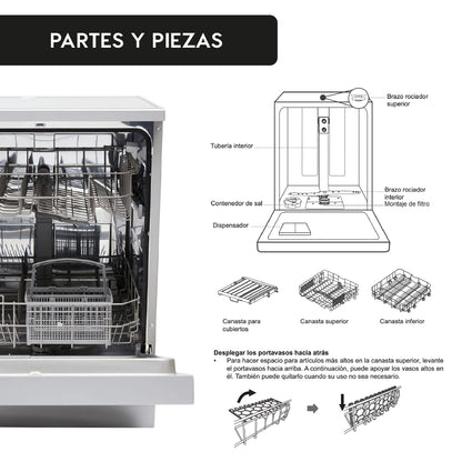 Lavavajillas Active  Silver 12 Cubiertos Free Standing 60 cm FDV