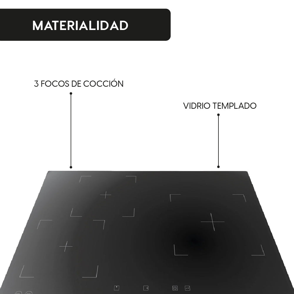 Encimera Vitrocerámica 3 Plus 3 Quemadores 60 cm Kubli