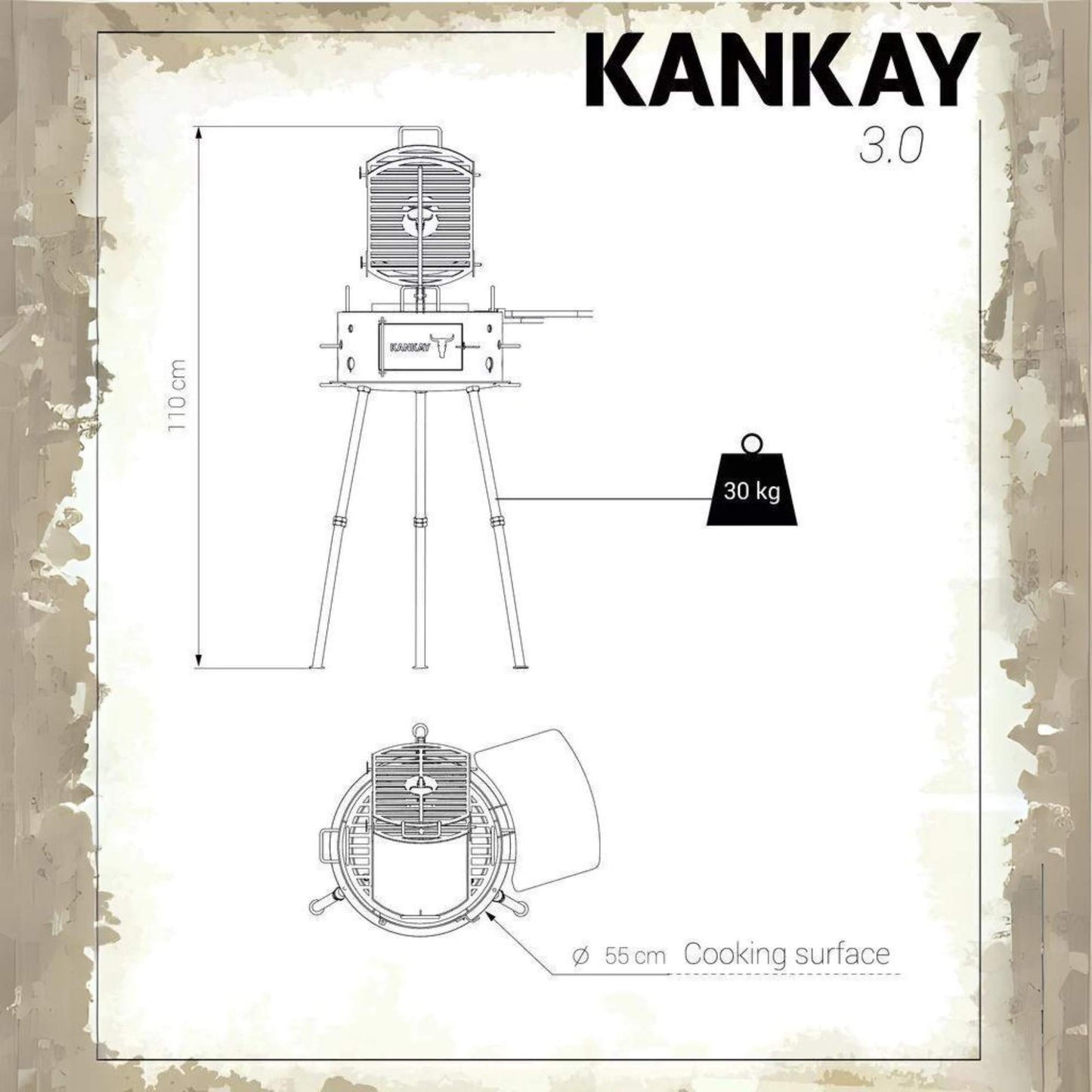 Parrilla desmontable Kankay 3.05#Negro