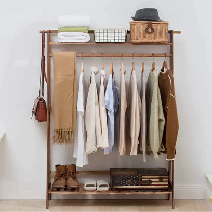 Perchero Madera Con Repisas Y Organizador De Ropa Santú Home & Deco6#Marrón