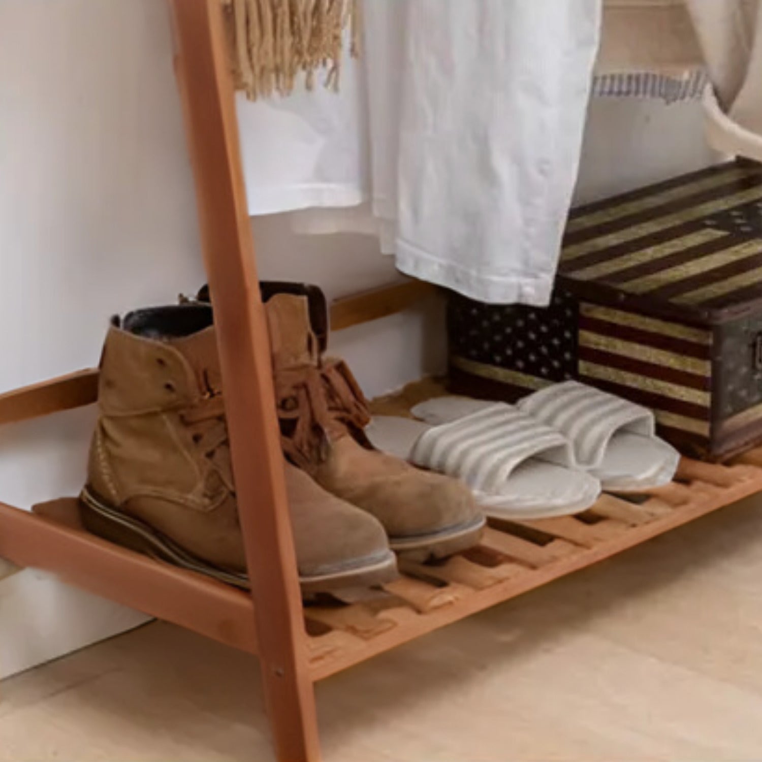 Perchero Madera Con Repisas Y Organizador De Ropa Santú Home & Deco1#Marrón