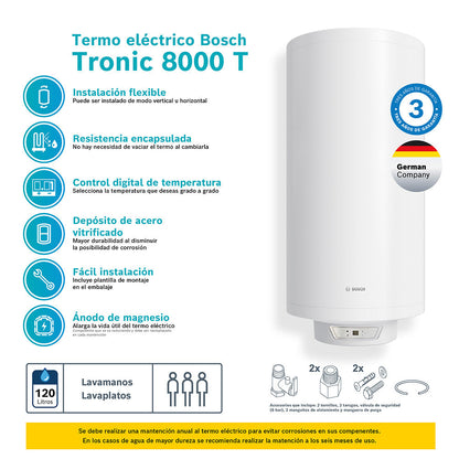 Termo Eléctrico 120 Lts TR8000T Bosch4#Blanco