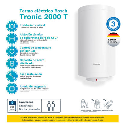 Termo Eléctrico 80 Litros TR2000T Bosch4#Blanco