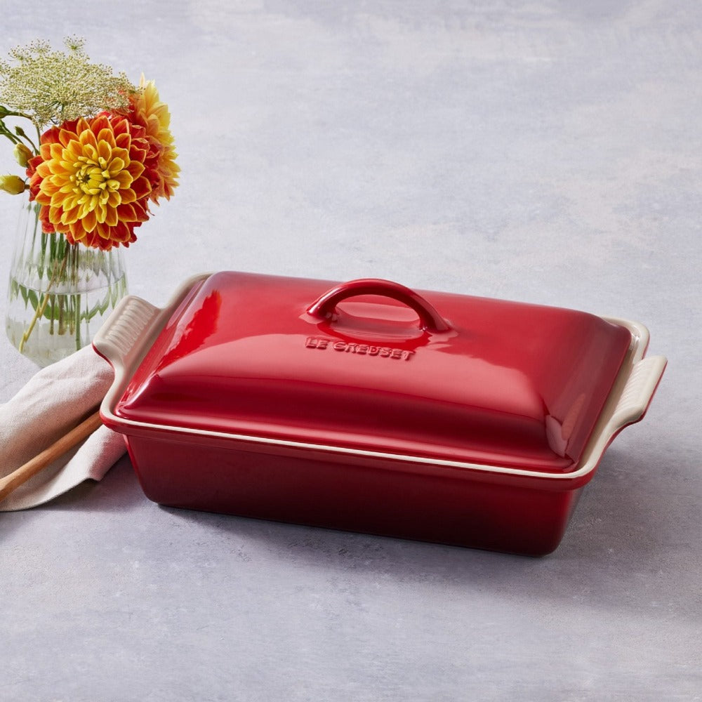 Fuente Rectangular Con Tapa 33 Cm Le Creuset1#Rojo