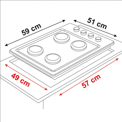 Encimera Eléctrica 4 Platos CEE-4601IN 59 Cm Sindelen4#Acero