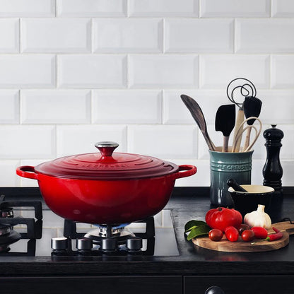 Cacerola Baja Hierro Esmaltado 30 Cm Le Creuset3#Rojo