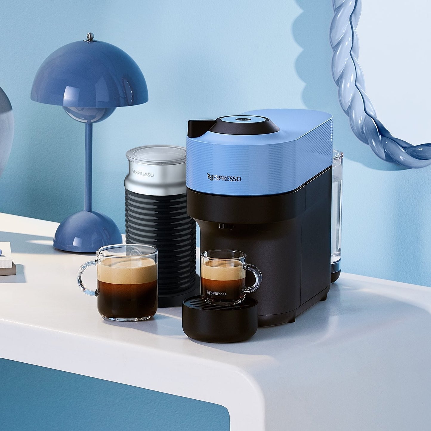 Cafetera Vertuo Pop Con Espumador Aeroccino 3 Nespresso1#Azul