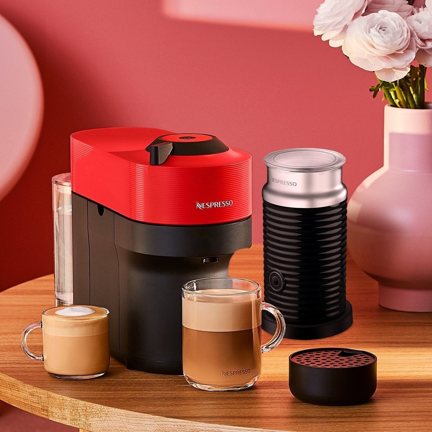 Cafetera Vertuo Pop Con Espumador Aeroccino 3 Nespresso4#Rojo