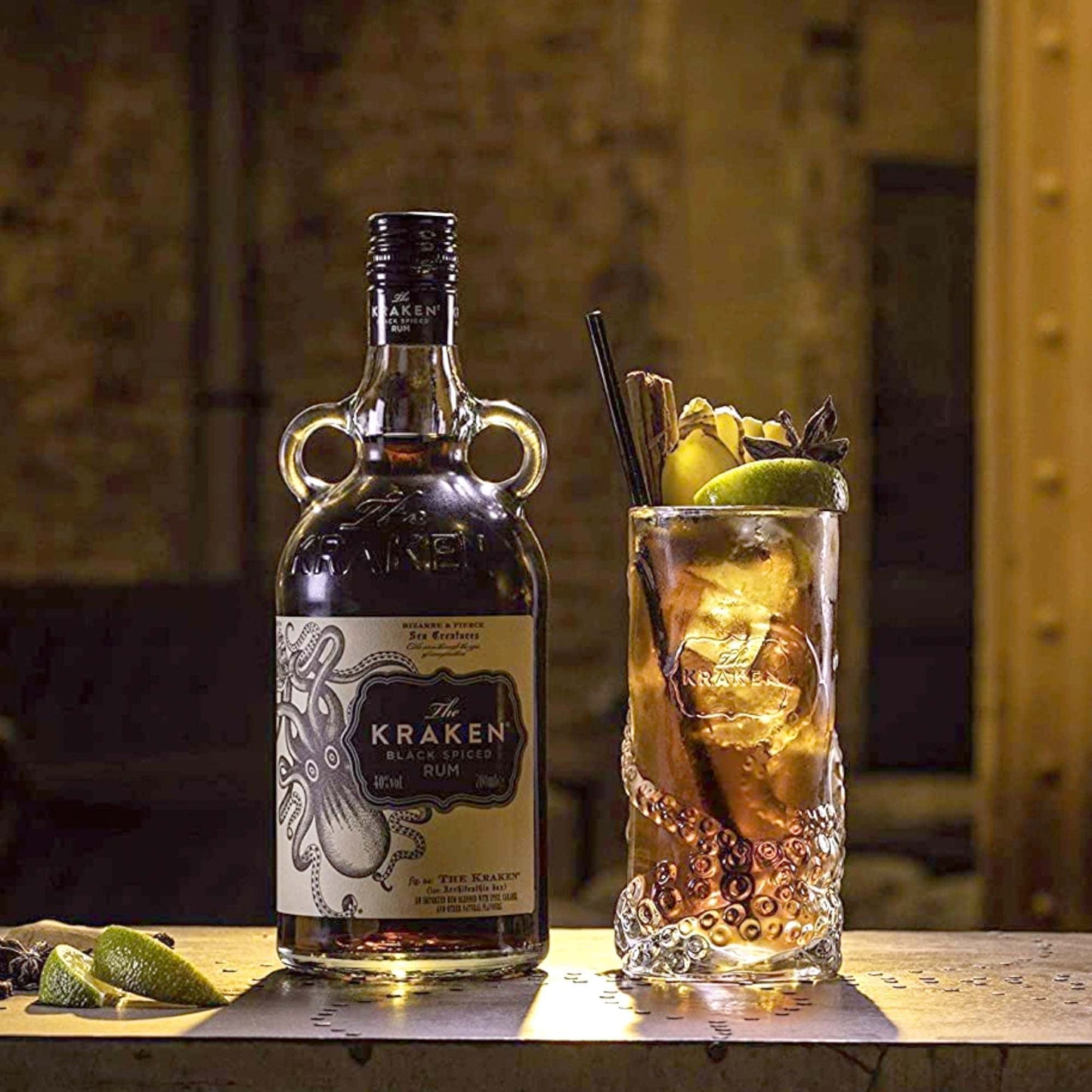 Ron Black Spiced 35% 750 ml. Kraken1#Sin color