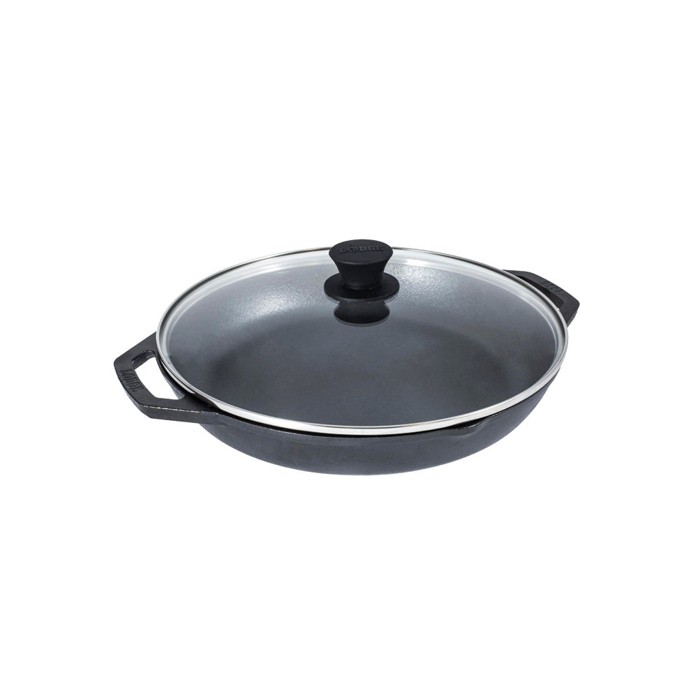 Sartén Doble Asa Con Tapa de Vidrio Lodge Cast Iron5#Negro