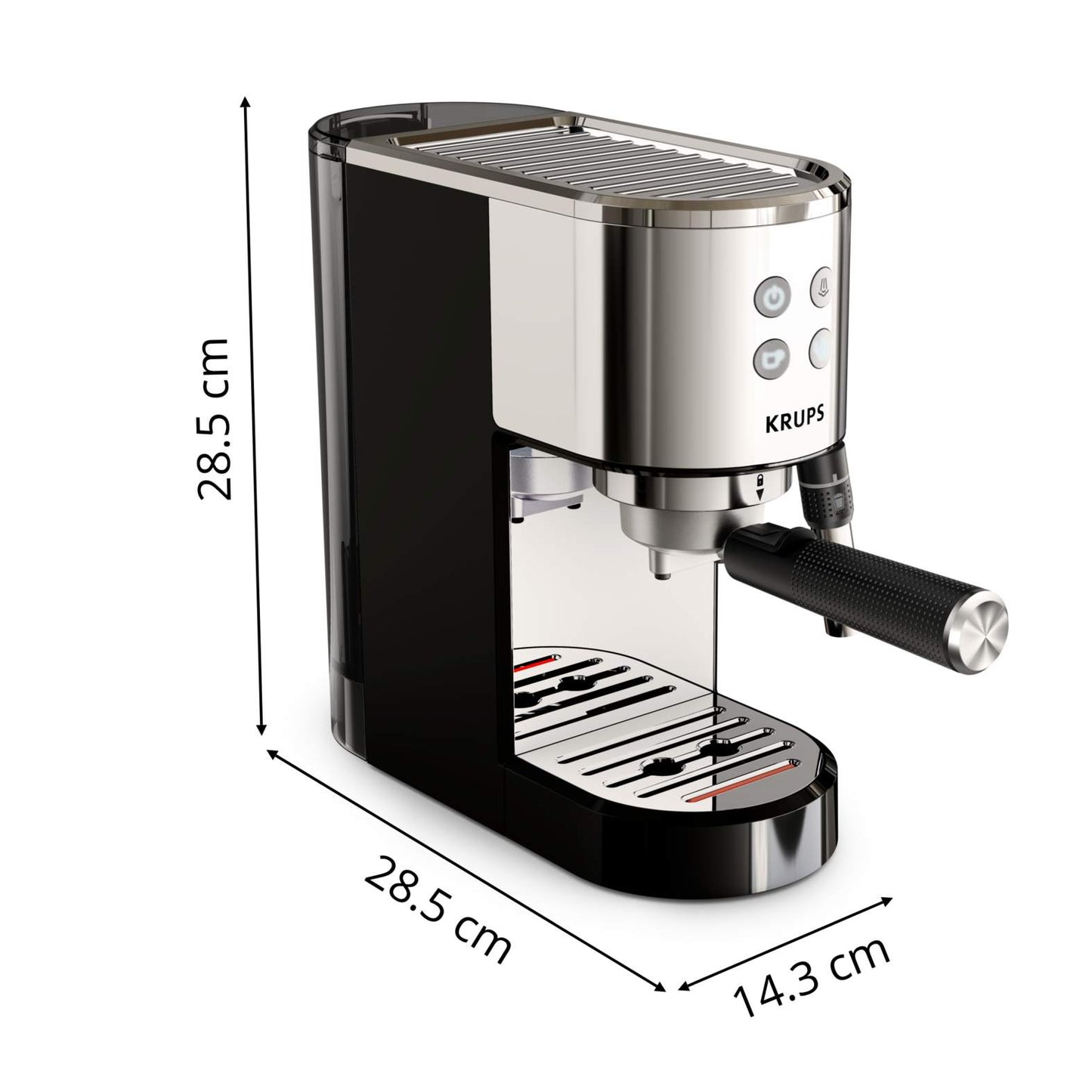 Cafetera Espresso Virtuoso Steam & Pump Krups7#Plateado