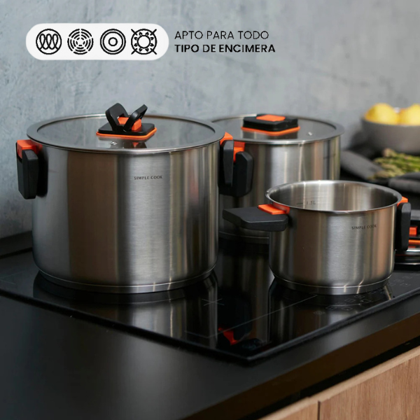 Set de Ollas Lyon 6 Pzs Simple Cook