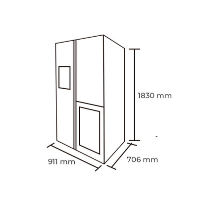 Refrigerador Side By Side Cava 514 Lts Modelo Maigas4#Negro