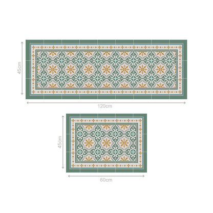 Set 2 Alfombras De Cocina Green Davanti2#Turquesa