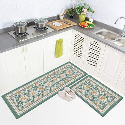 Set 2 Alfombras De Cocina Green Davanti1#Turquesa