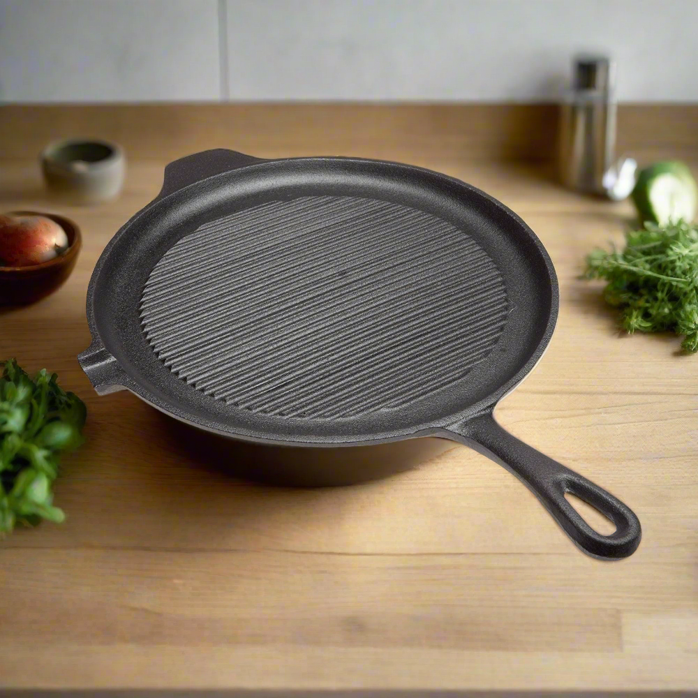 Plancha Circular Grill Hierro Fundido 27 Cm Old Mountain1#Negro