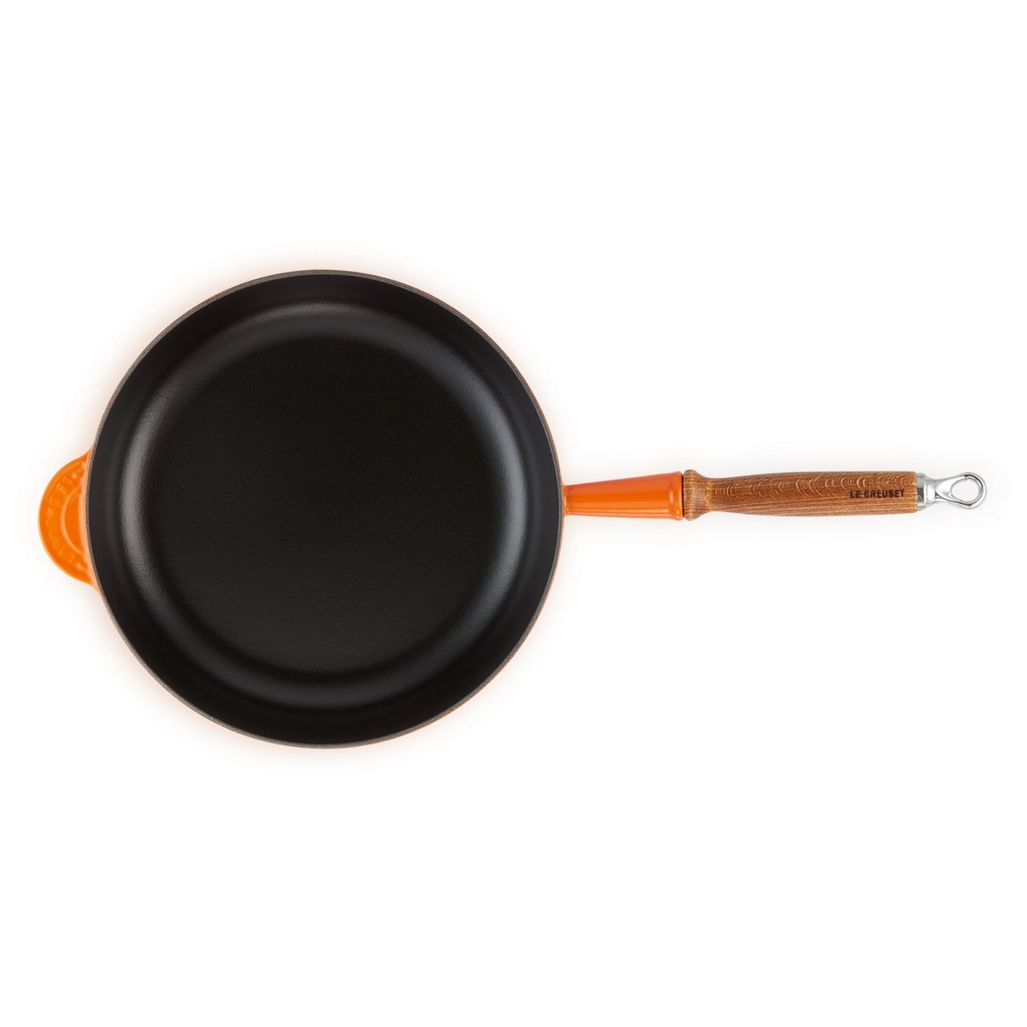 Sartén Alta Con Mango De Madera Volcánico 28 Cm Le Creuset5#Naranjo