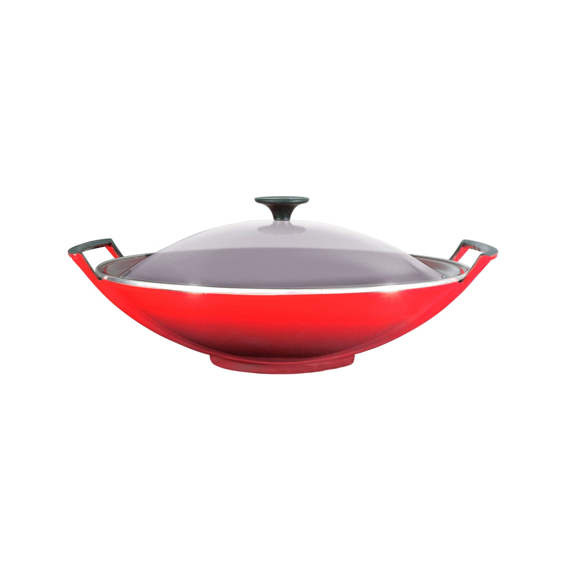 Wok Con Tapa De Vidrio 32 Cm Cereza Le Creuset3#Rojo