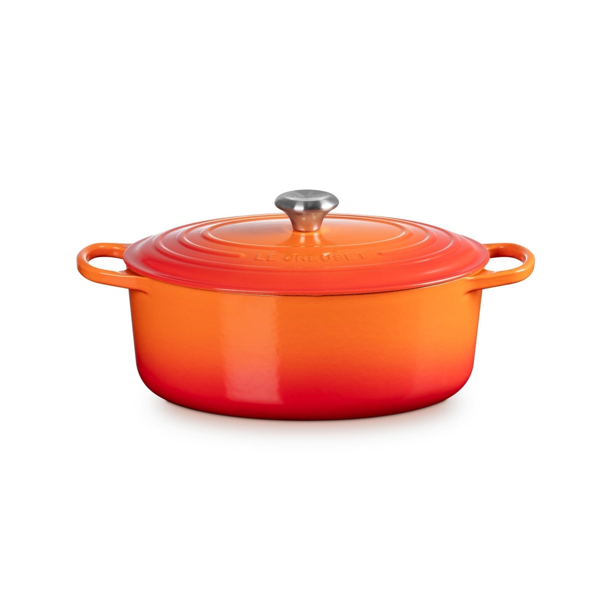 Cocotte Redonda Baja 30 Cm Volcánico Le Creuset4#Naranjo