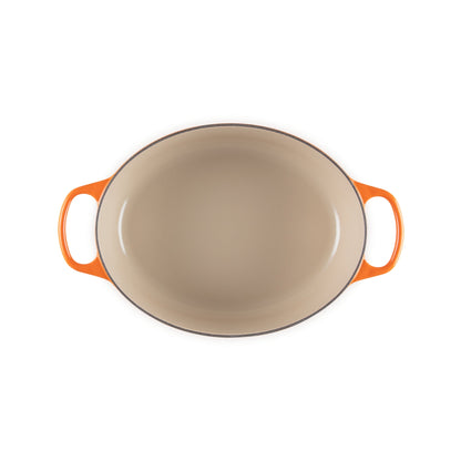 Cocotte Redonda Baja 30 Cm Volcánico Le Creuset6#Naranjo