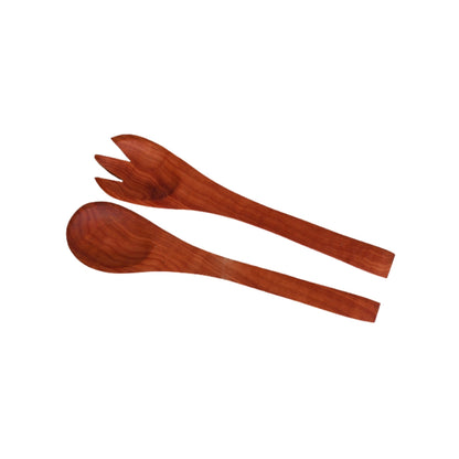 Set Cuchara Y Tenedor Madera Raulí Rojo 30 Cm2#Café