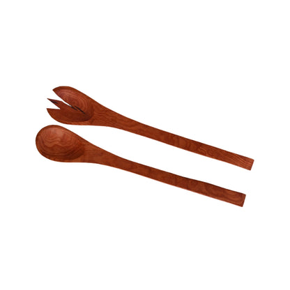 Set Cuchara Y Tenedor Madera Raulí 40 Cm Witralun1#Café