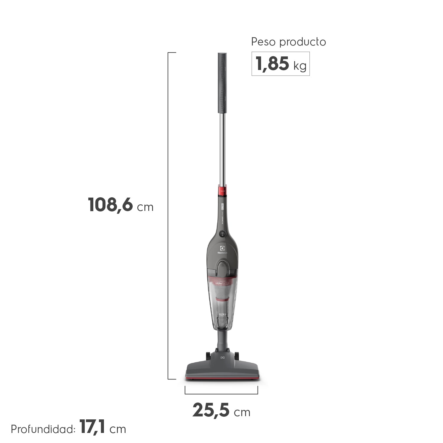 Aspiradora Vertical Super Speed Ultra STK15 Electrolux8#Gris