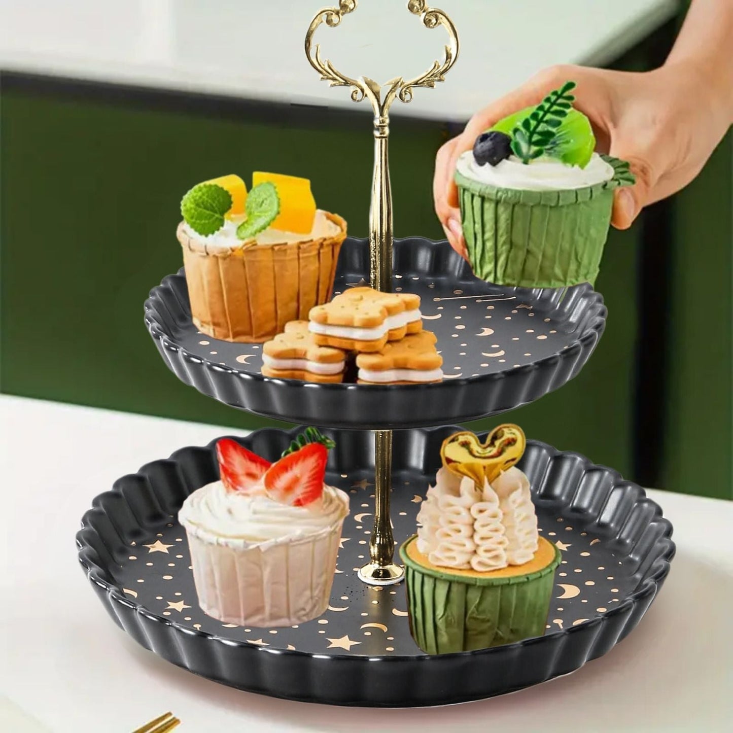 Bandeja Para Cupcakes Santú Home & Deco3#Negro