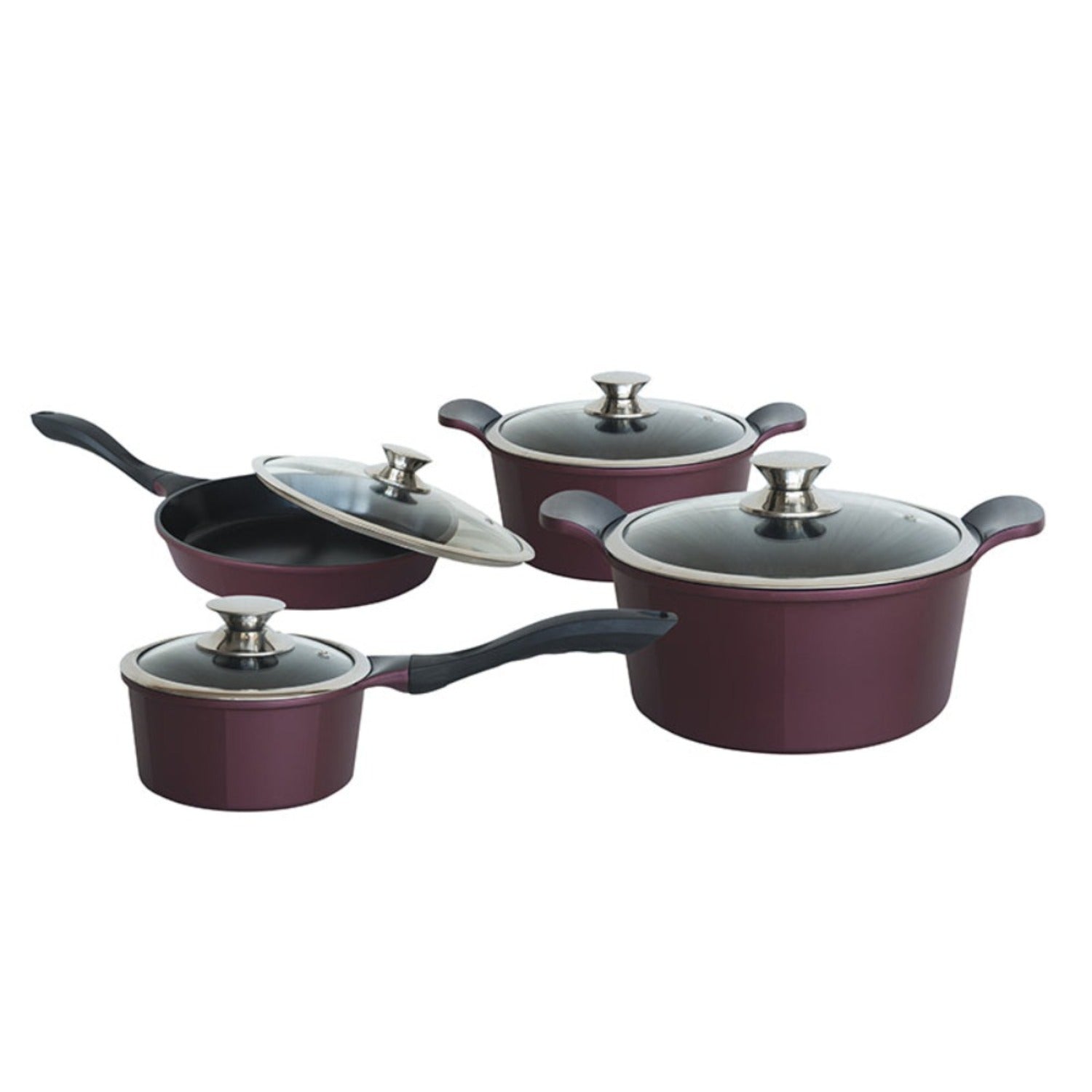 Batería De Cocina Ollas Cerámica Berries 10 Pzs Kitchenware4#Morado