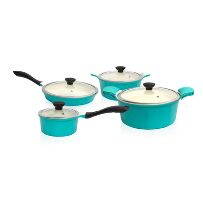 Batería De Cocina Ollas 10 Piezas Cerámica Sky Kitchenware6#Celeste