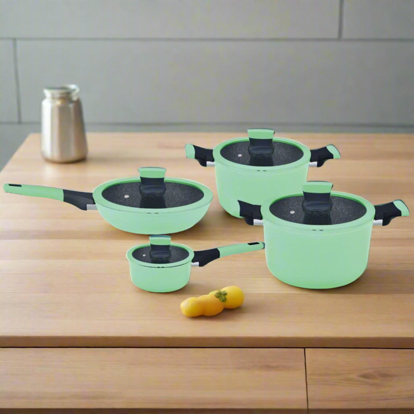 Batería De Cocina Soho Mint Antiadherente 8 Pzs Kitchenware1#Verde