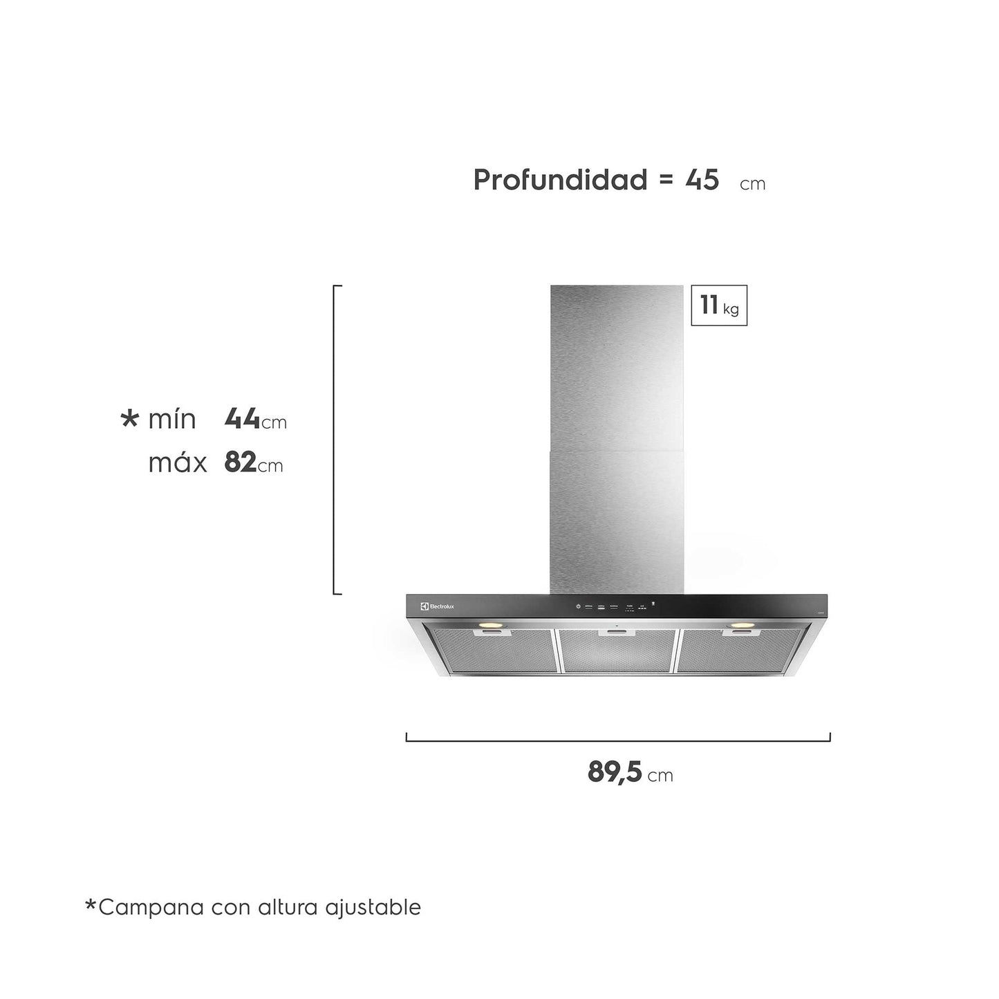 Campana Decorativa De Pared 90 Cm CE9TF Electrolux3#Acero