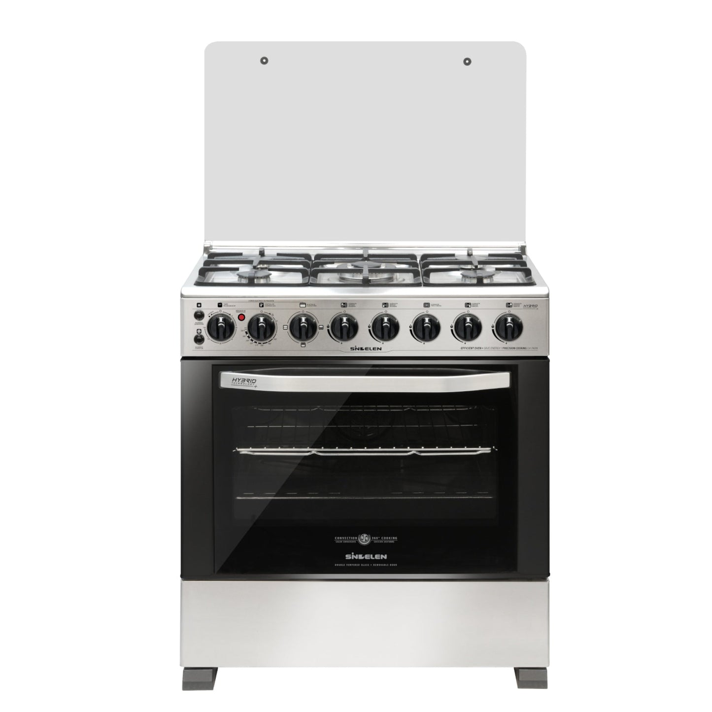 Cocina A Gas Hibrida CH-740NI 5 Quemadores Sindelen2#Gris