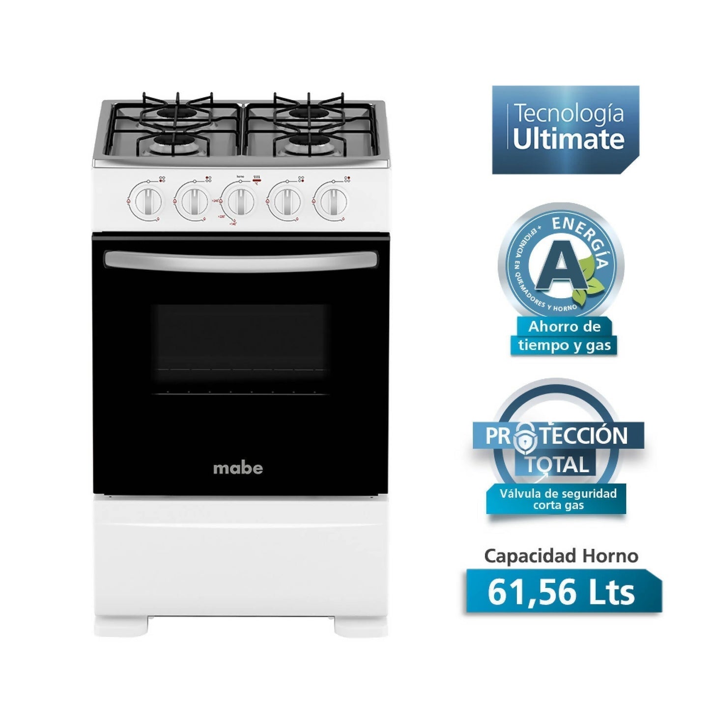 Cocina a Gas CMC20ABX-6 4 Quemadores Mabe7#Blanco