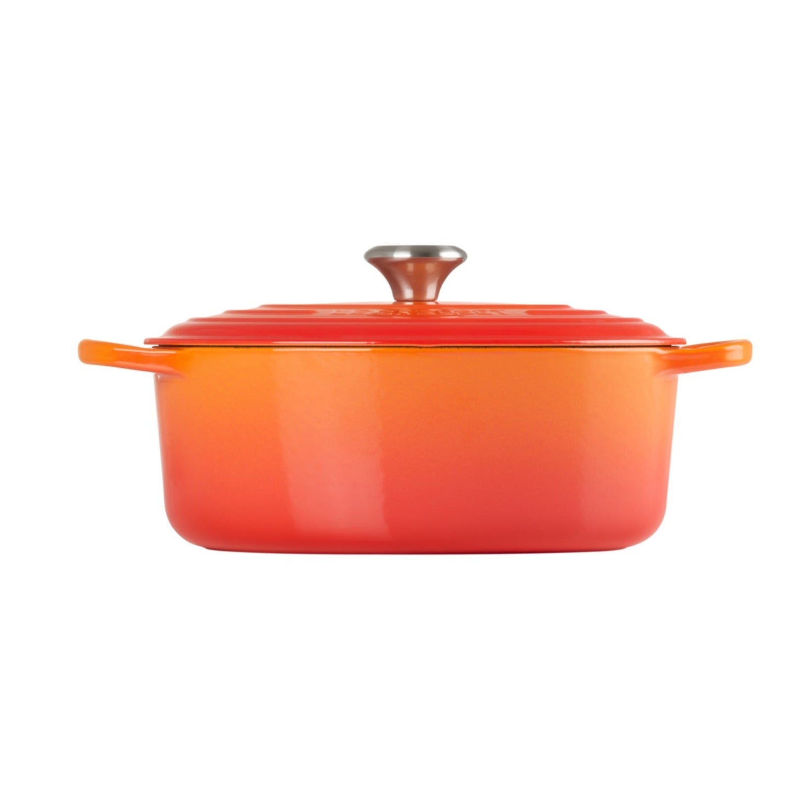 Cocotte Oval Volcánica Pomo Acero 29 Cm Le Creuset2#Naranjo