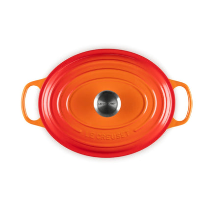 Cocotte Oval Volcánica Pomo Acero 29 Cm Le Creuset4#Naranjo